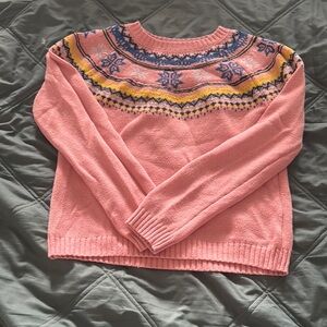 Epic Threads Pink and Blue Crew Neck Sweater